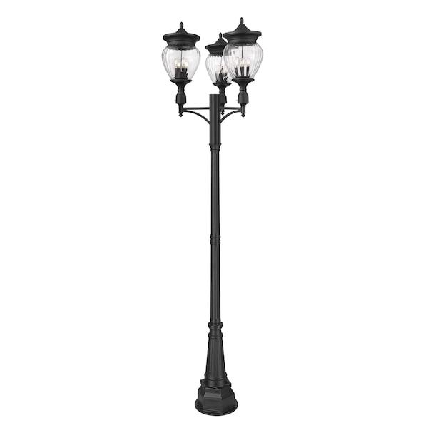 Z-Lite Davina 4 Light Outdoor Post Mounted Fixture, 34.5in. W x 120.25in. H, Black 5016PHBR-3-564P-BK - main